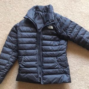 Girls Large The North Face coat (14-16), grey